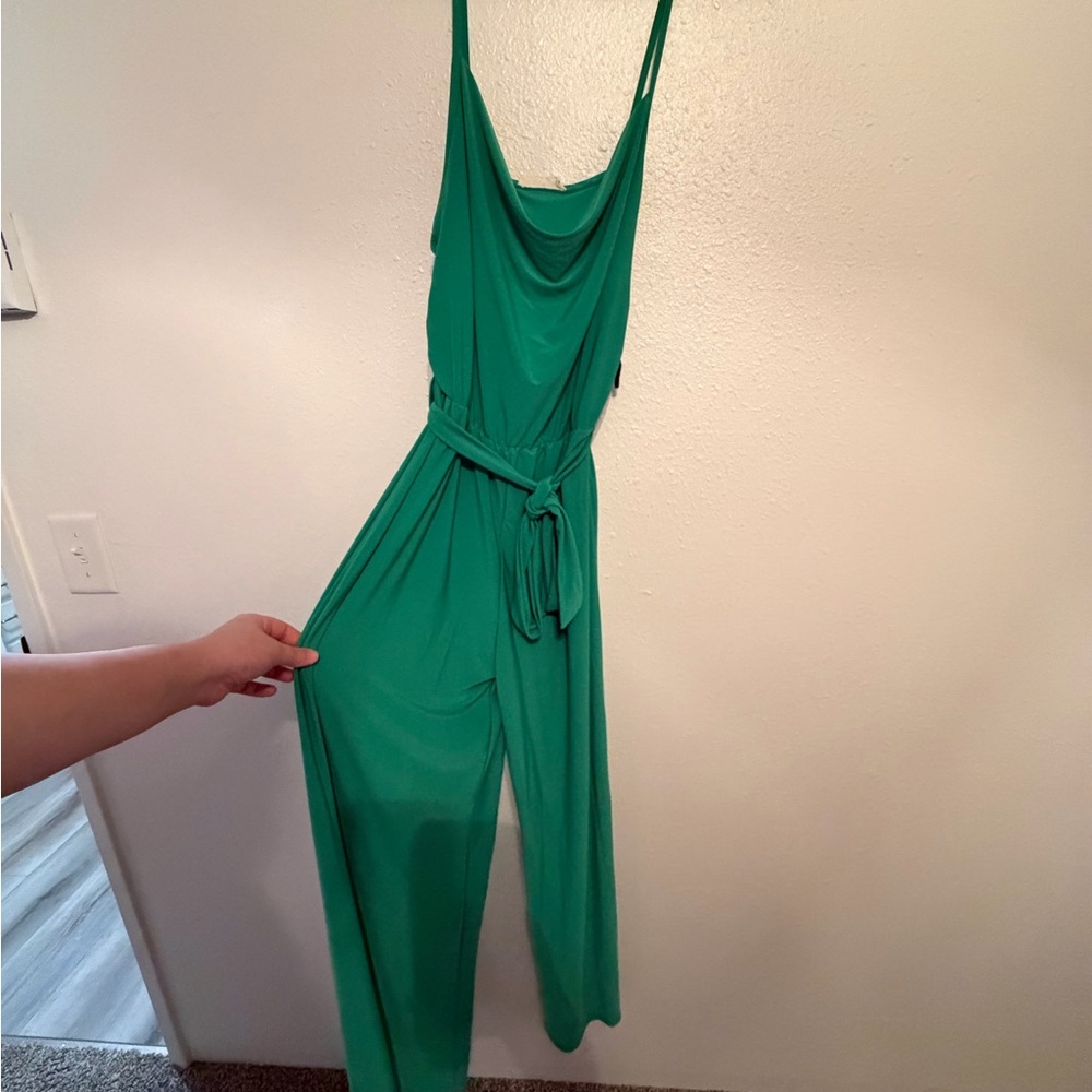 Elegant Teal Jumpsuit with Belt